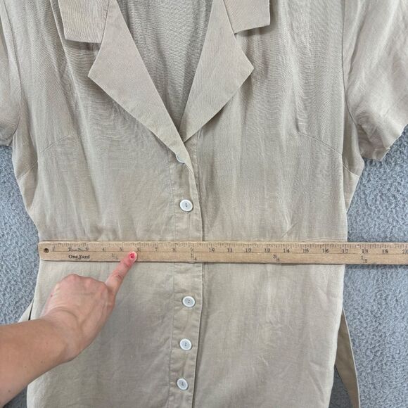 Quince 100% European Linen Button Front Dress Driftwood Beige Medium - Picture 11 of 15